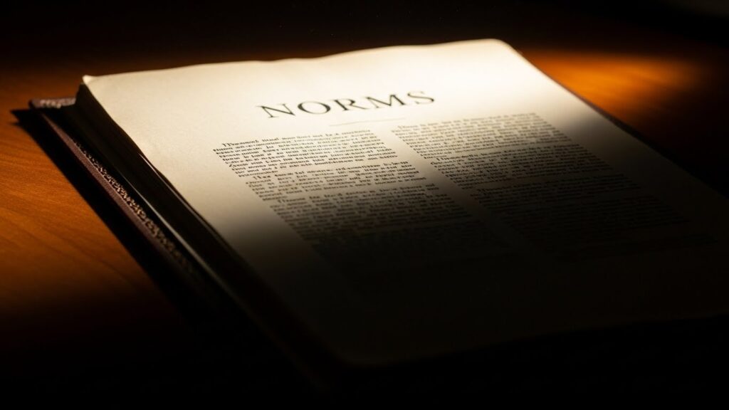 光と影に分かれたコンプライアンス資料のイメージ。曖昧な線引きを象徴した構図