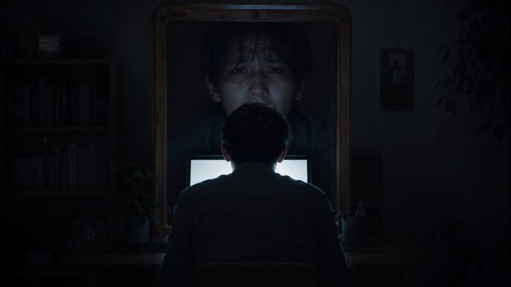 AIではなく自分自身の心に恐怖を見る人物